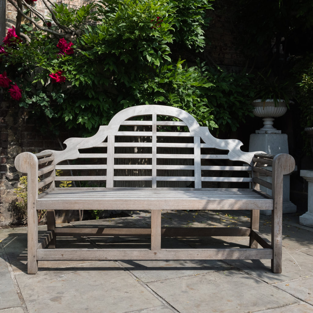 Teak 'Lutyens' style garden bench,-0