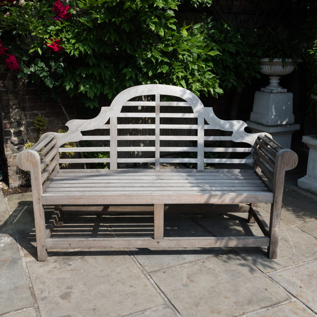 Teak 'Lutyens' style garden bench,-115742