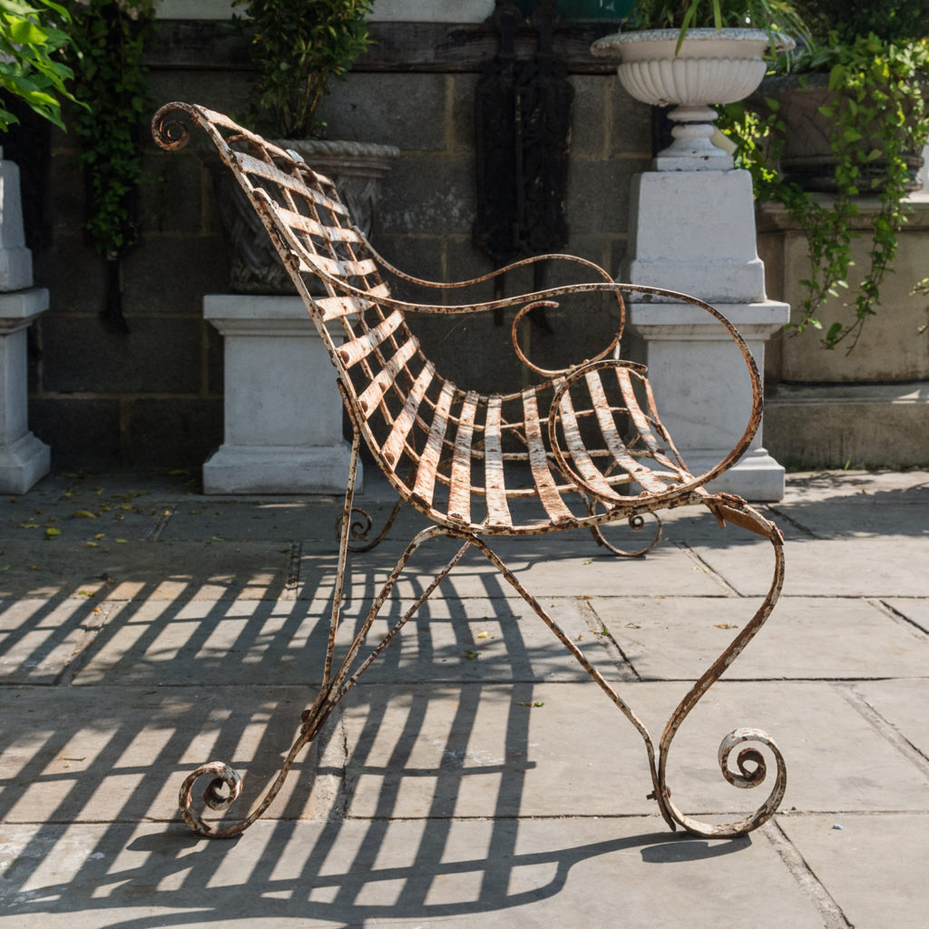 Wrought iron garden bench,-115714