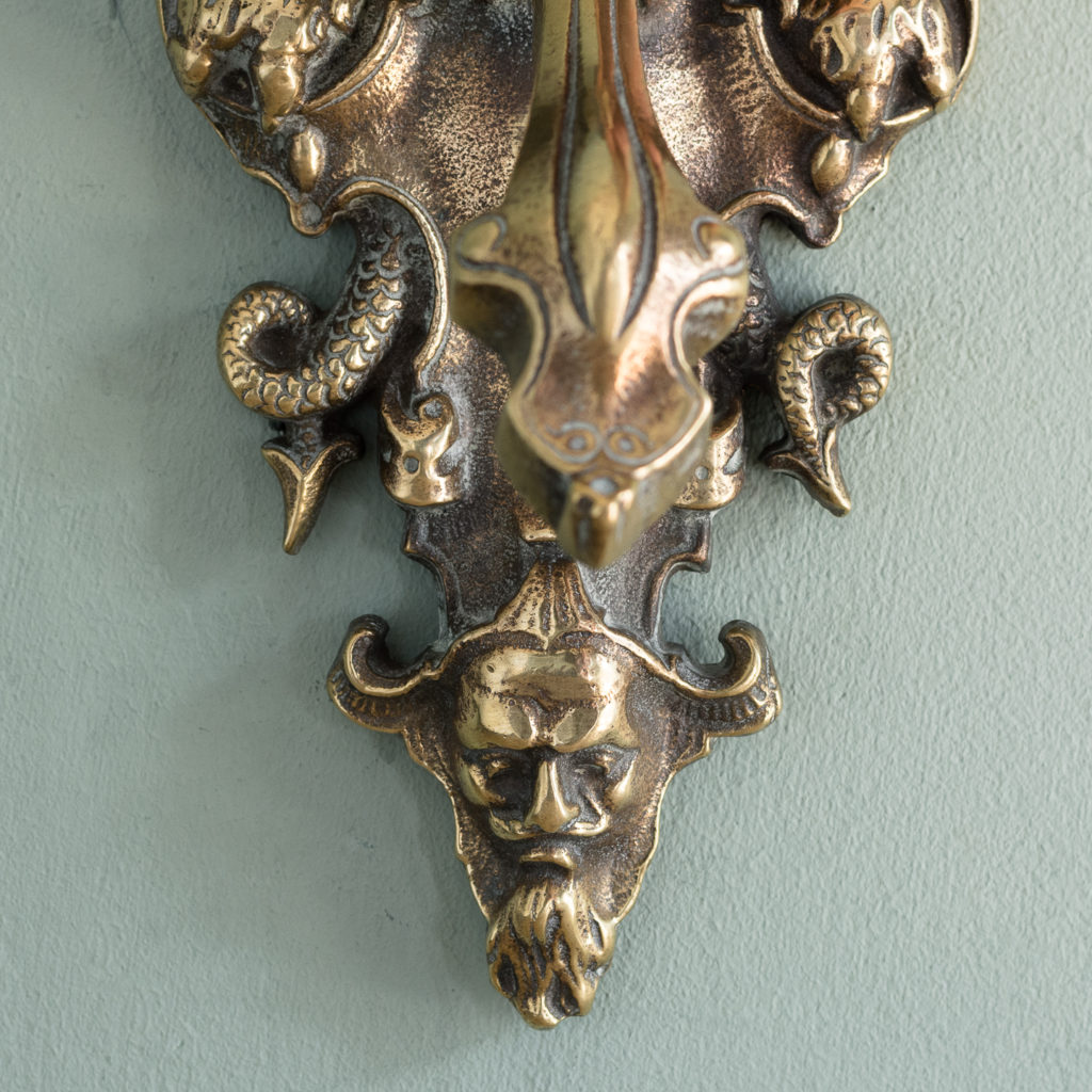 Early Victorian brass door knocker,-115205