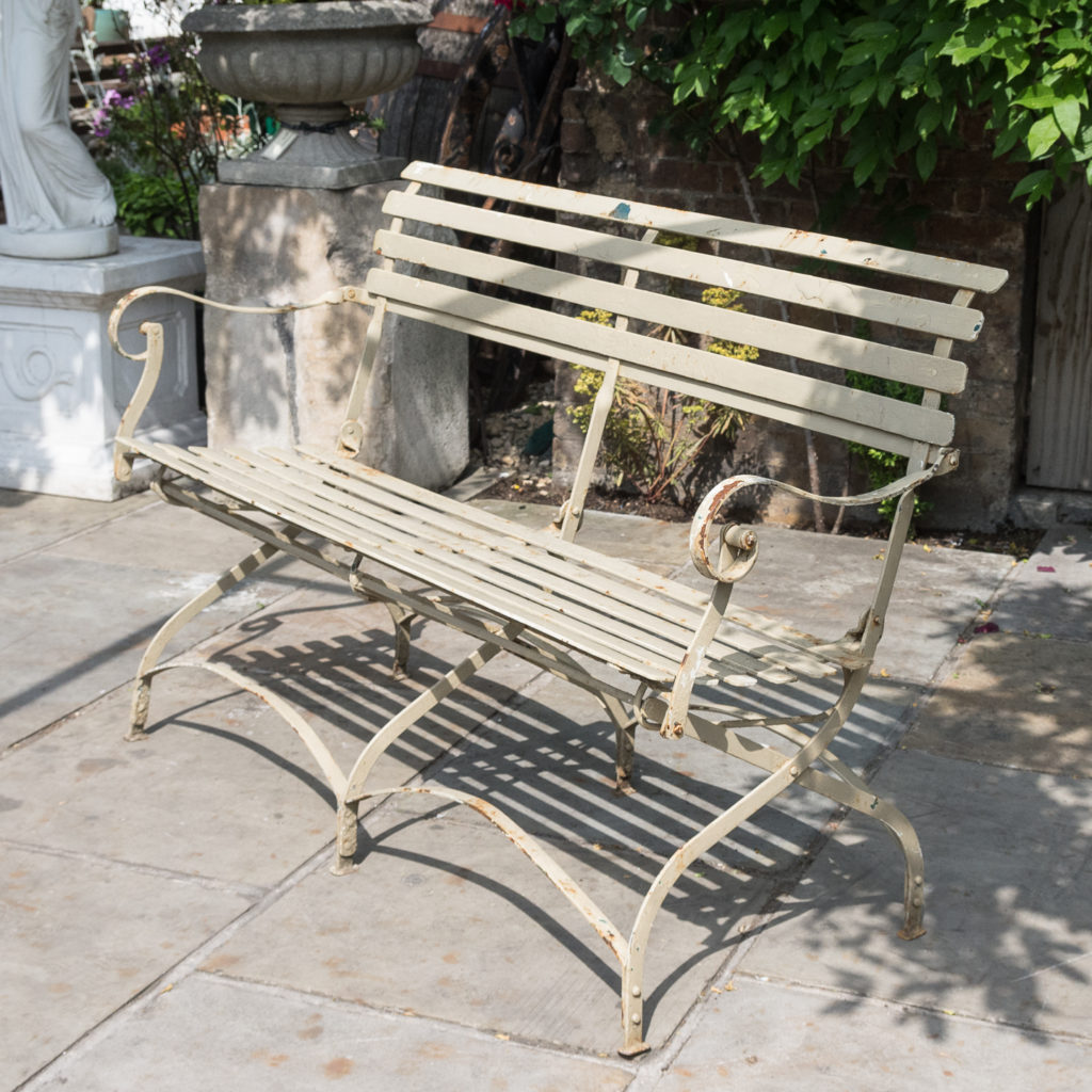 Wrought iron garden bench, -115955