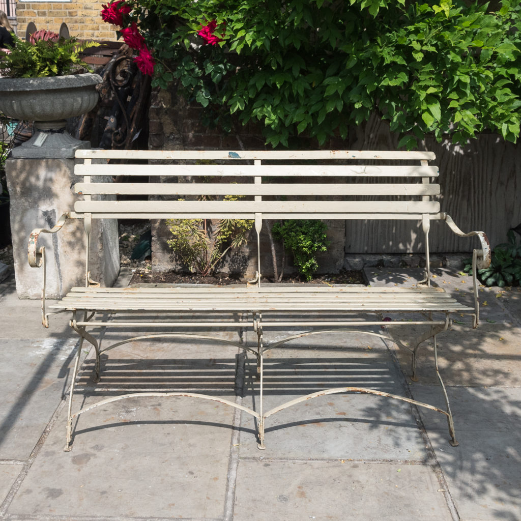 Wrought iron garden bench, -115964