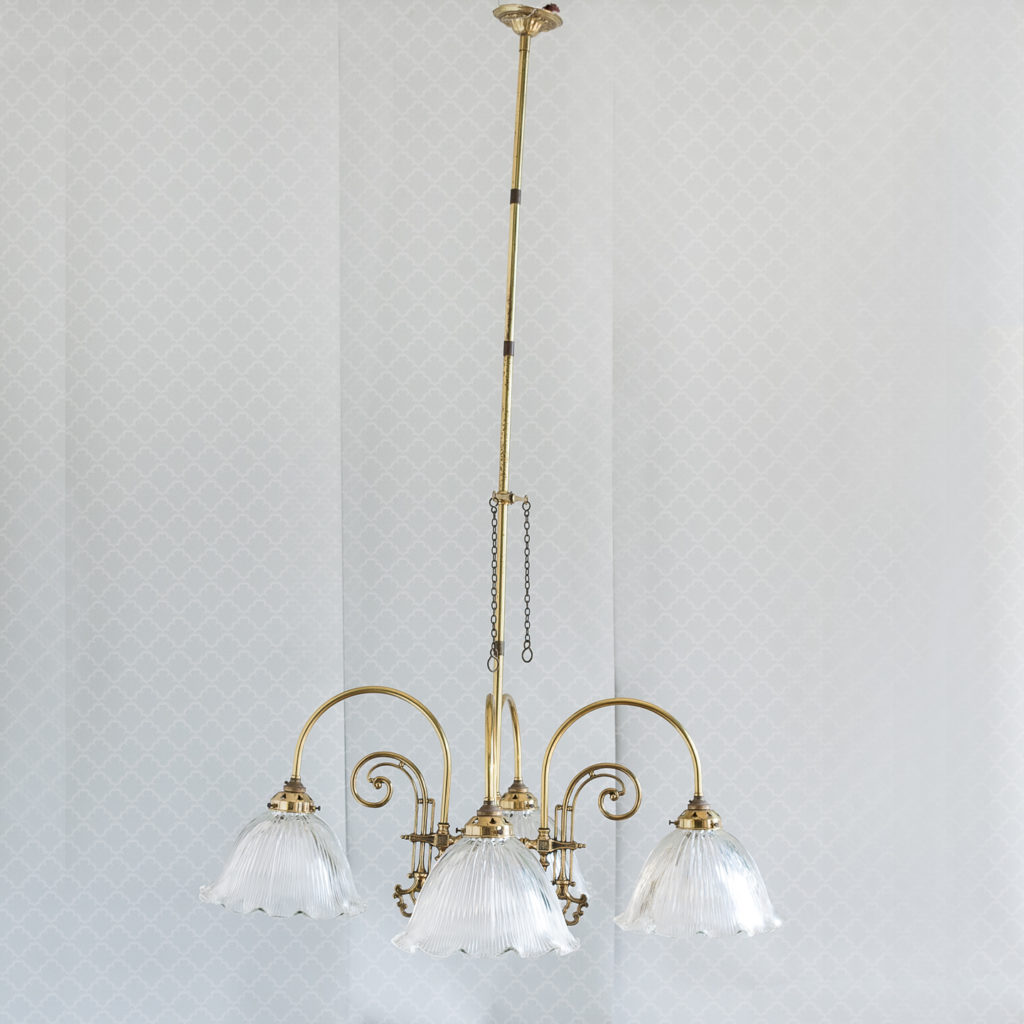 Mid-Victorian style 'gasolier' ceiling lights, -0