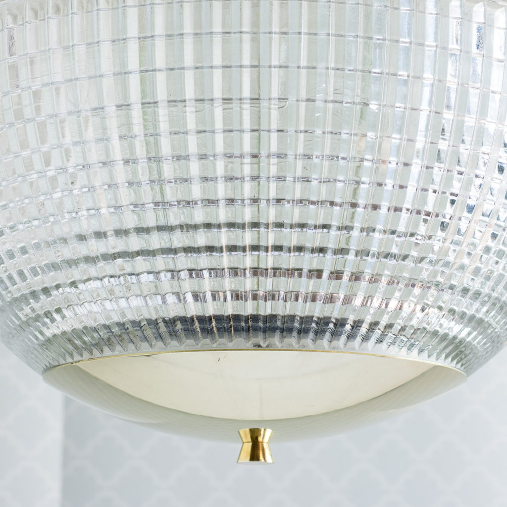 Small French Holophane globe pendant lights,-116969