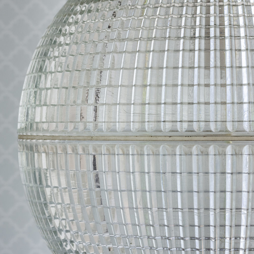 Small French Holophane globe pendant lights,-116970