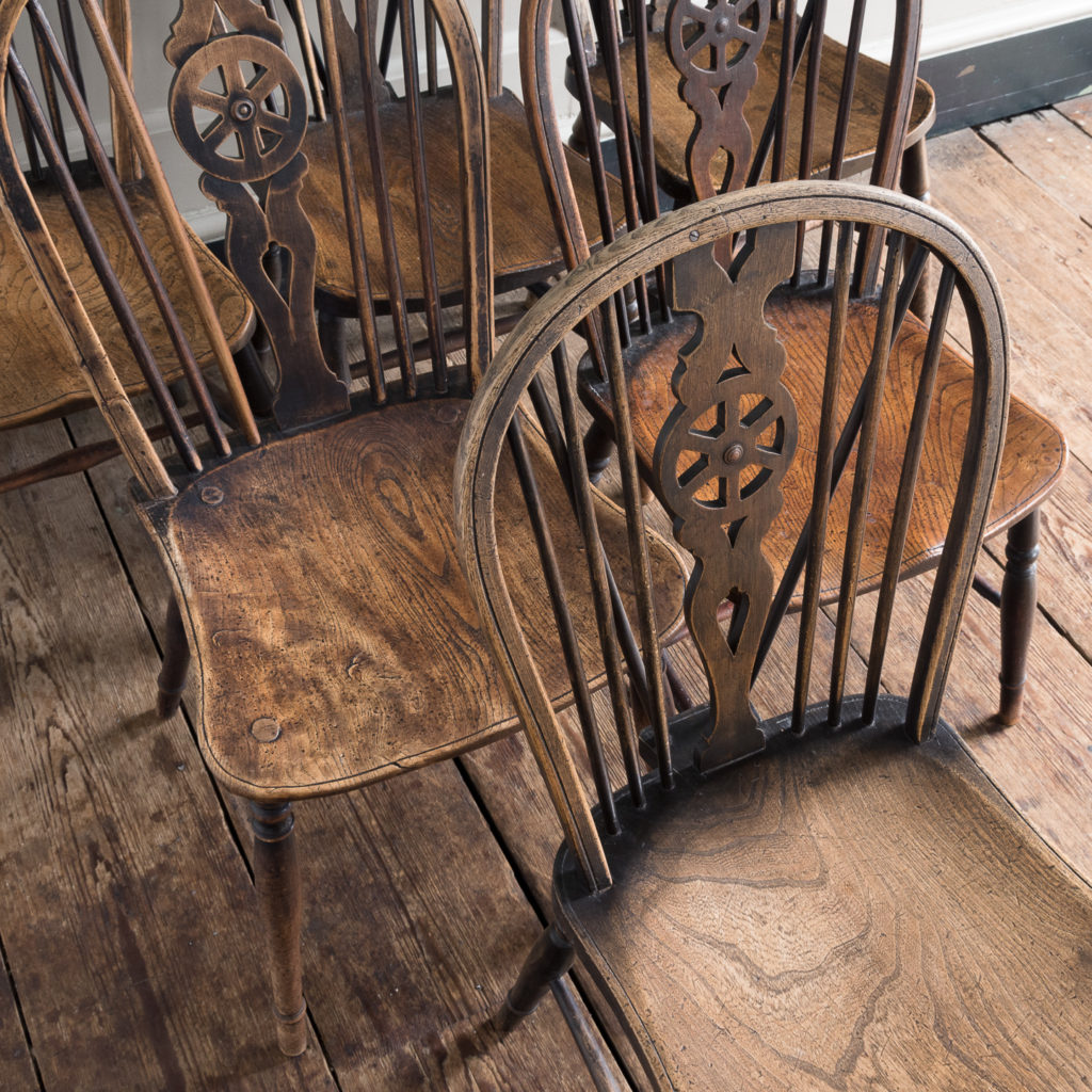 Matched set of six wheel back Windsor chairs,-116738