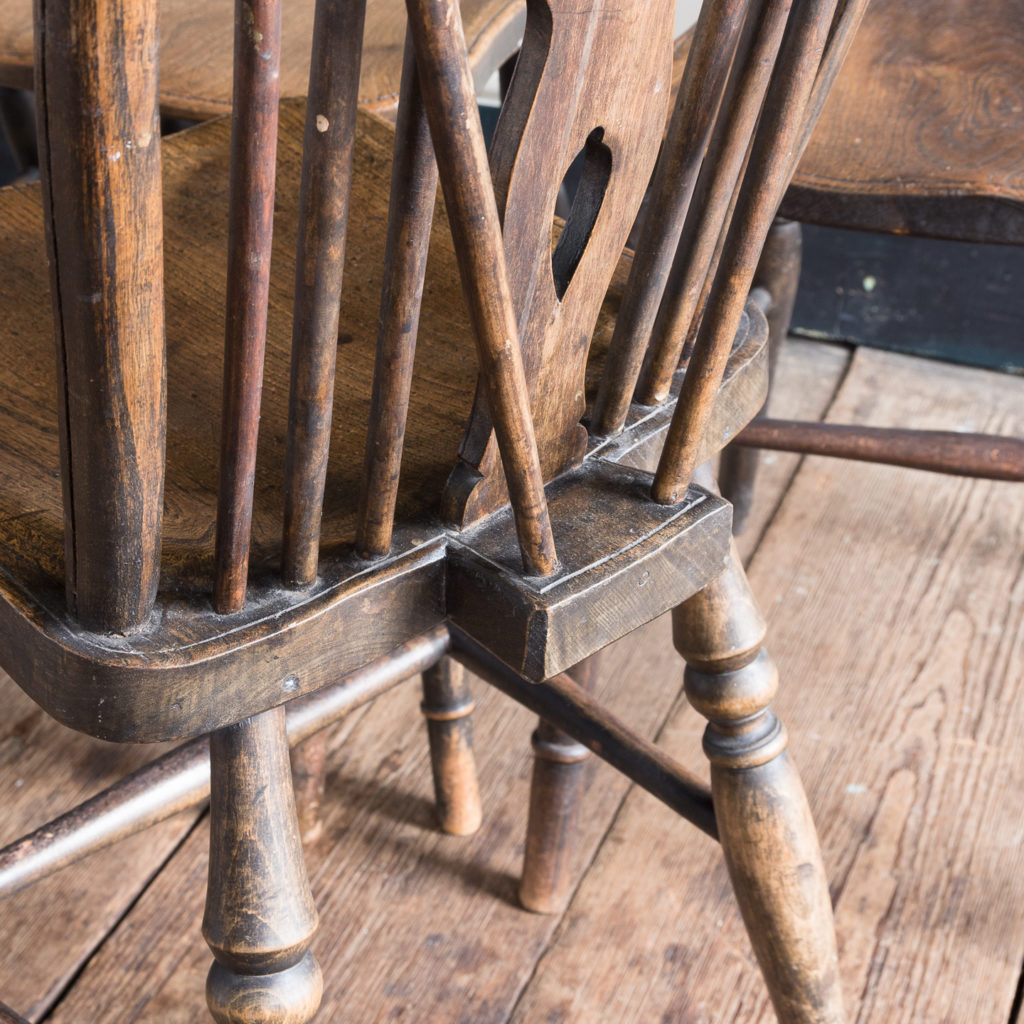 Matched set of six wheel back Windsor chairs,-116749