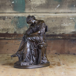French nineteenth century bronze sculpture of Penelope waiting for Odysseus,-0