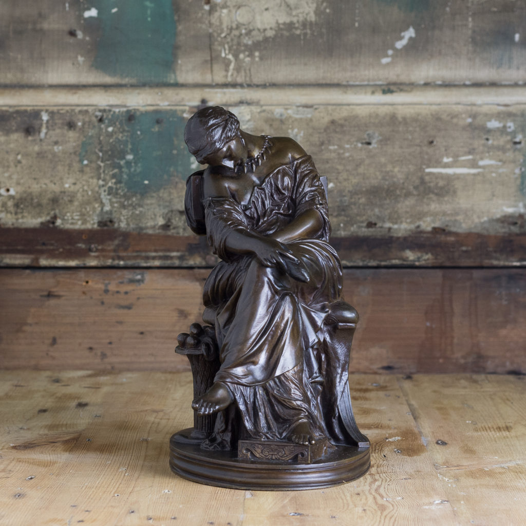French nineteenth century bronze sculpture of Penelope waiting for Odysseus,-117029