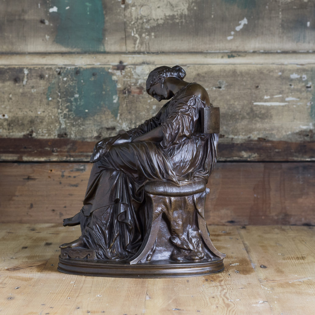 French nineteenth century bronze sculpture of Penelope waiting for Odysseus,-117028