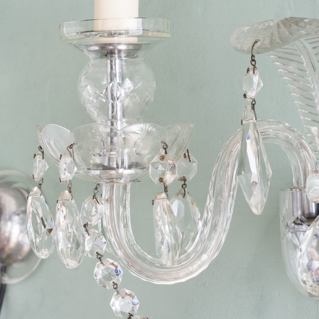 Twin light glass wall sconces,-117932