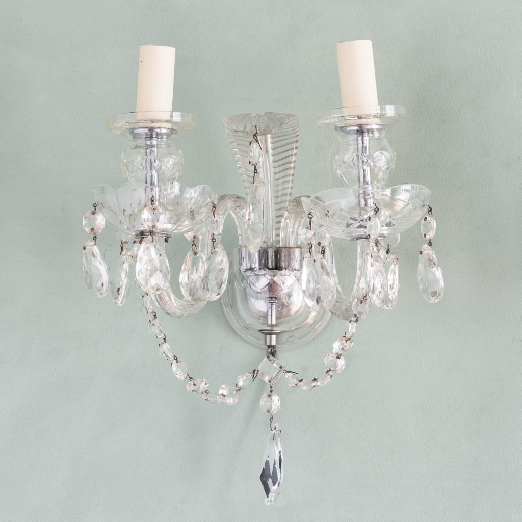 Twin light glass wall sconces,-117931