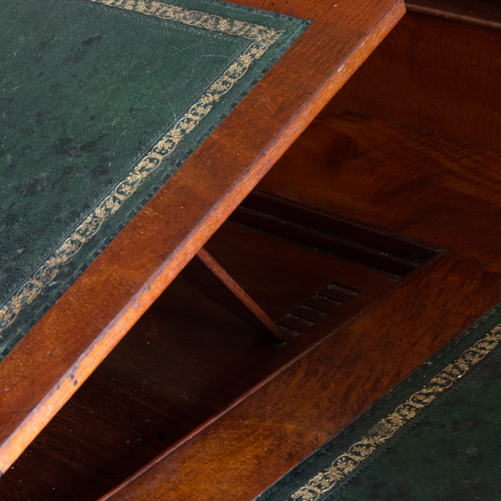 Victorian mahogany cylinder desk,-117707