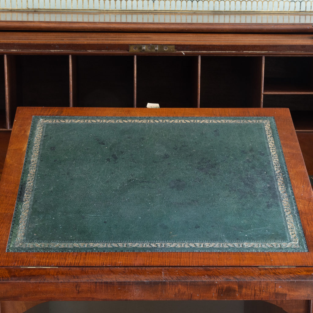 Victorian mahogany cylinder desk,-117713