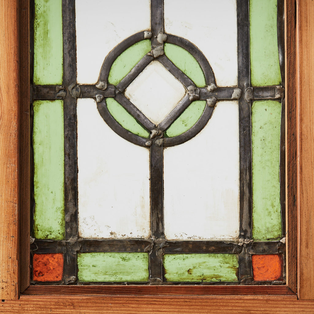 A pair of stained glass panels,-118124