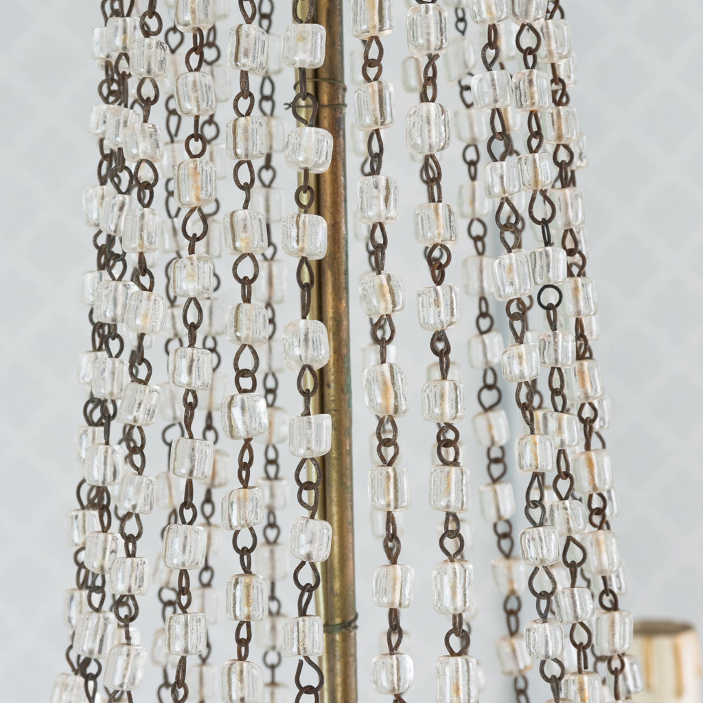 Gilt-metal and glass tent and bag chandelier,-118526
