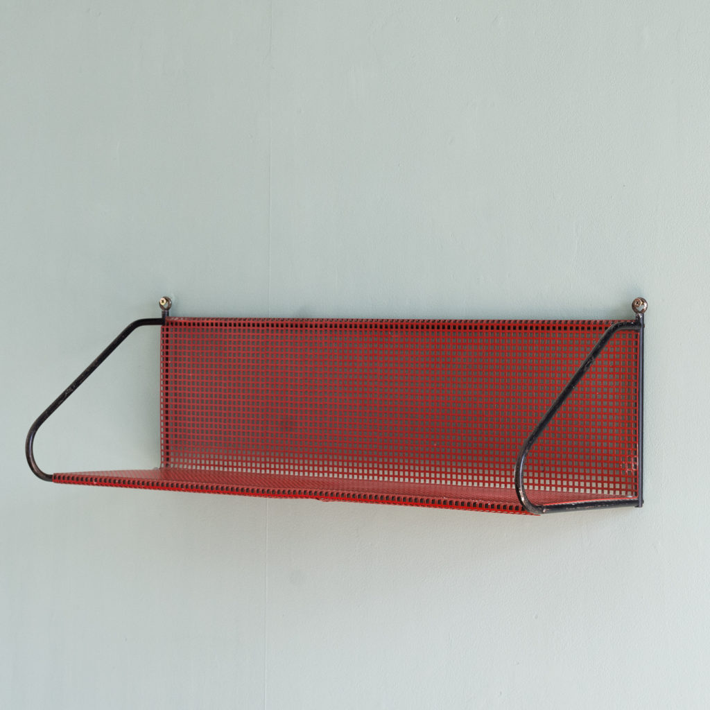 1950s perforated metal wall shelves,-0