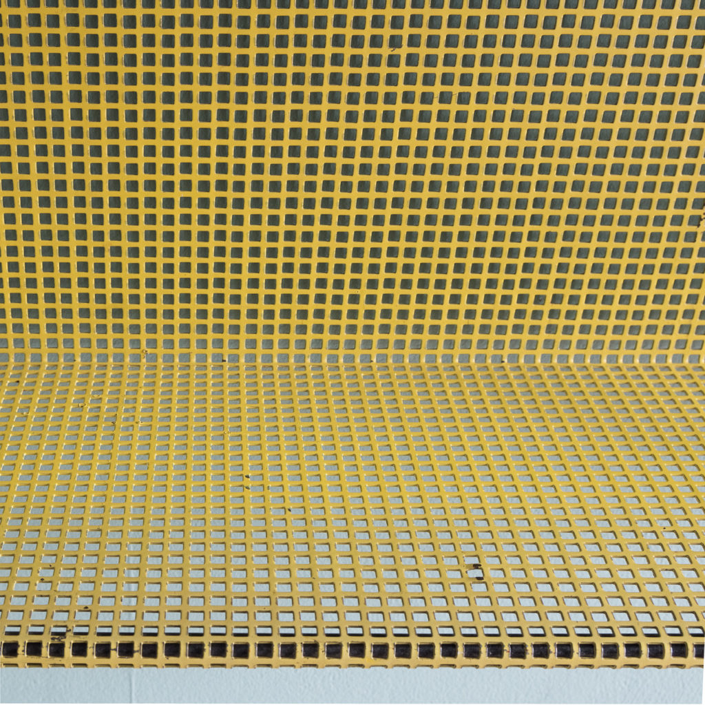 1950s perforated metal wall shelves,-118623