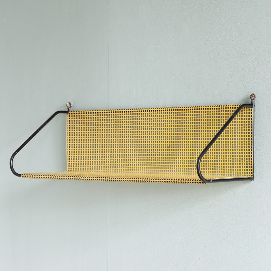 1950s perforated metal wall shelves,-0