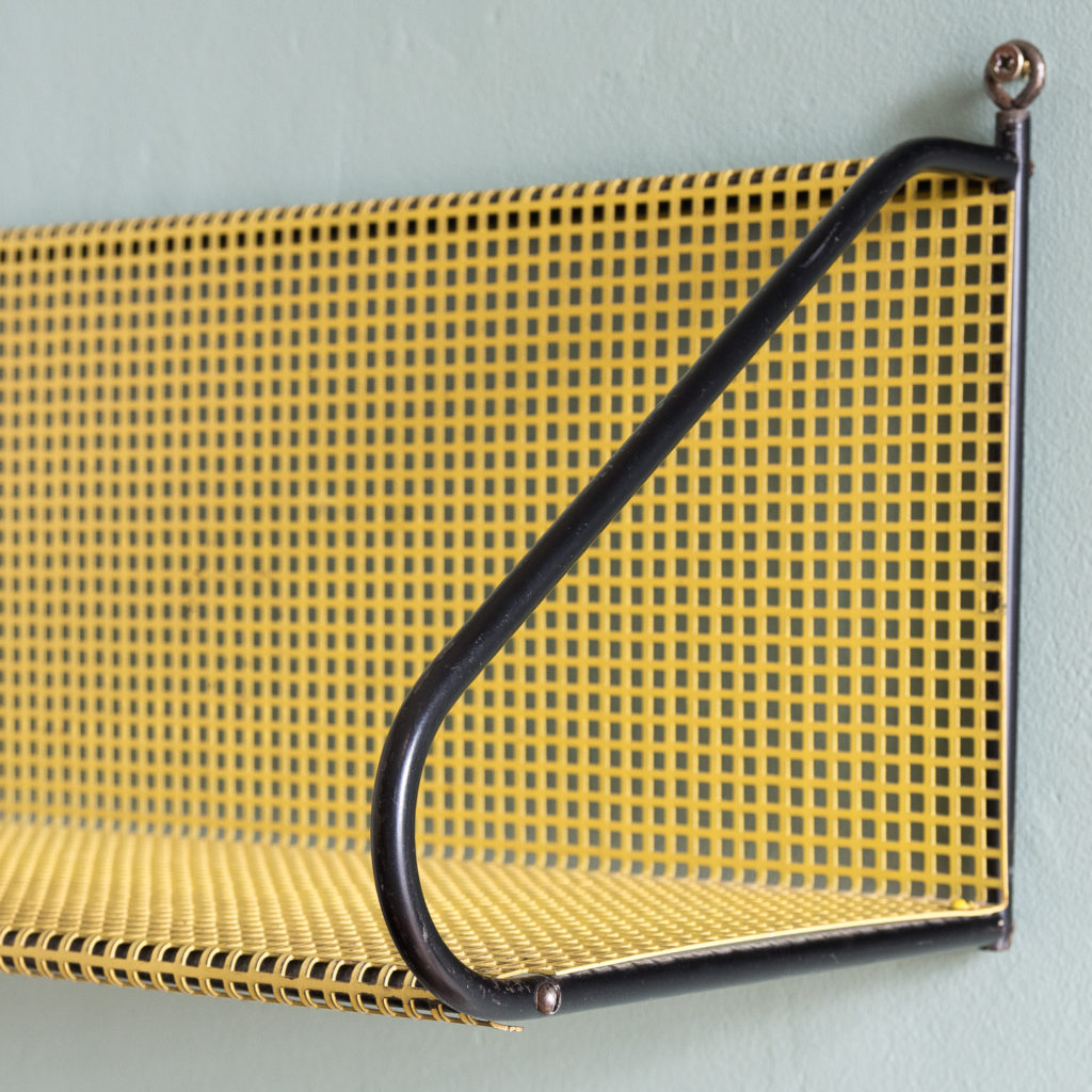 1950s perforated metal wall shelves,-118622