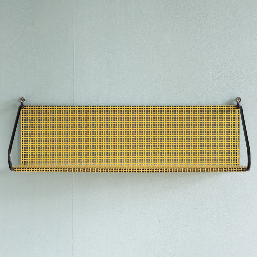 1950s perforated metal wall shelves,-118621