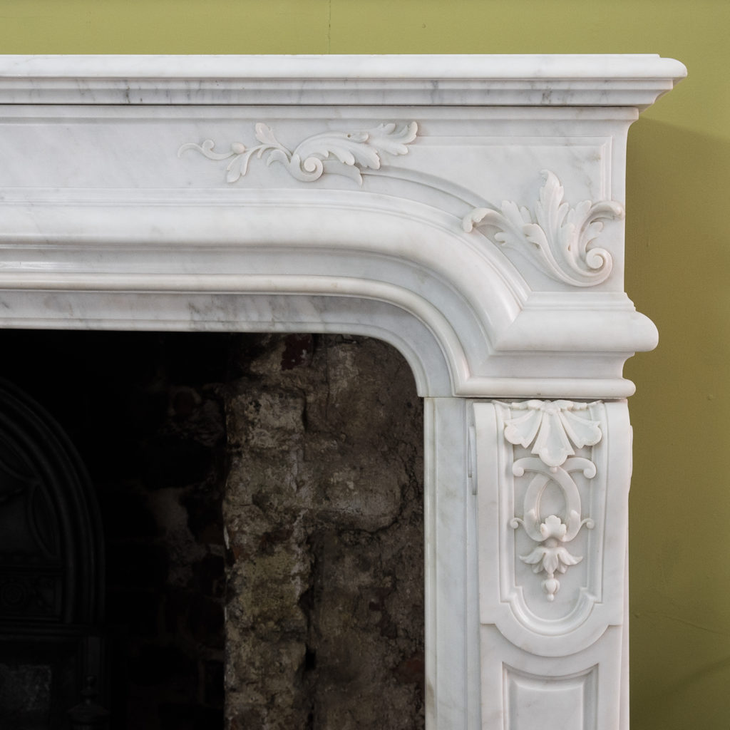 Louis XIV style Carrara marble chimneypiece,-118940