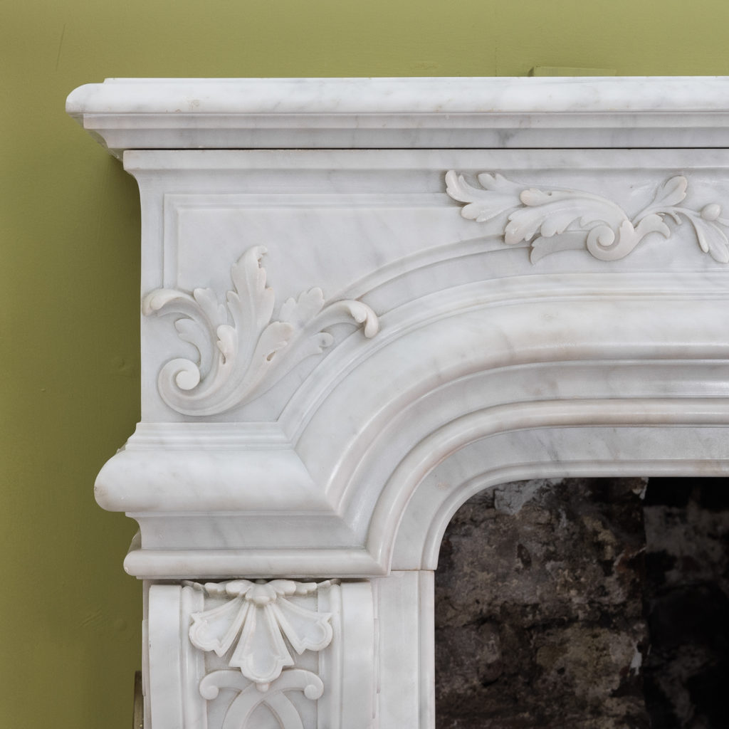 Louis XIV style Carrara marble chimneypiece,-118929