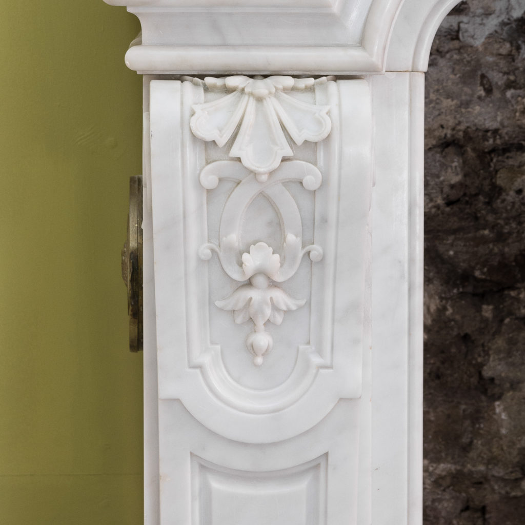 Louis XIV style Carrara marble chimneypiece,-118935