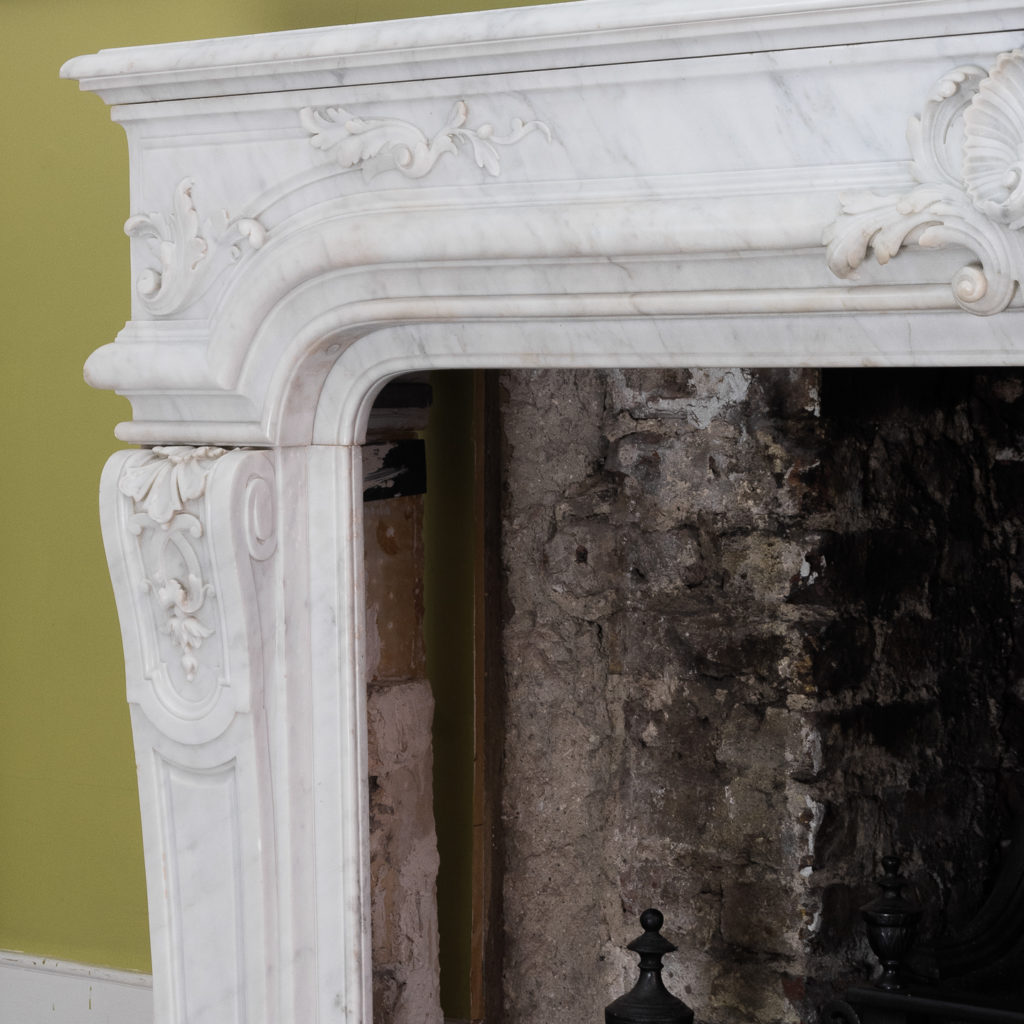 Louis XIV style Carrara marble chimneypiece,-118941