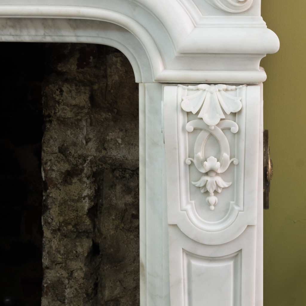 Louis XIV style Carrara marble chimneypiece,-118943