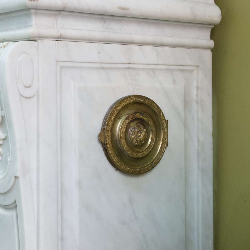 Louis XIV style Carrara marble chimneypiece,-118925