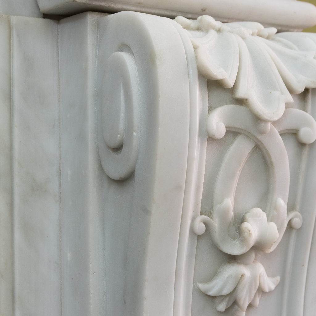 Louis XIV style Carrara marble chimneypiece,-118944