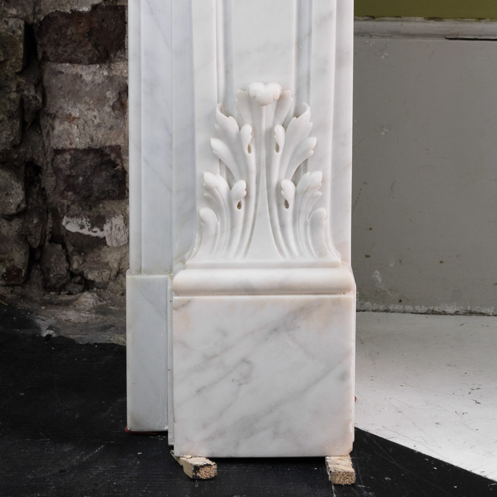 Louis XIV style Carrara marble chimneypiece,-118942