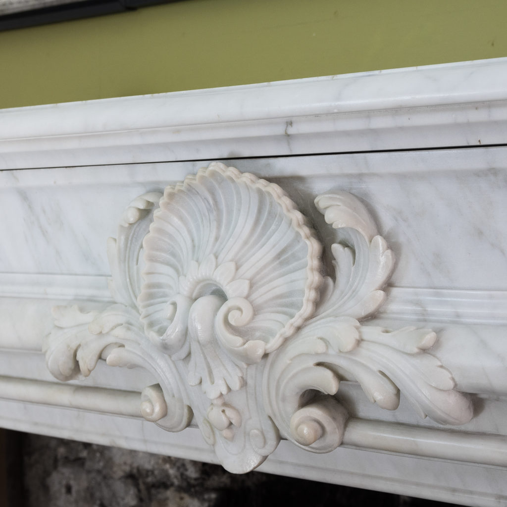 Louis XIV style Carrara marble chimneypiece,-118938