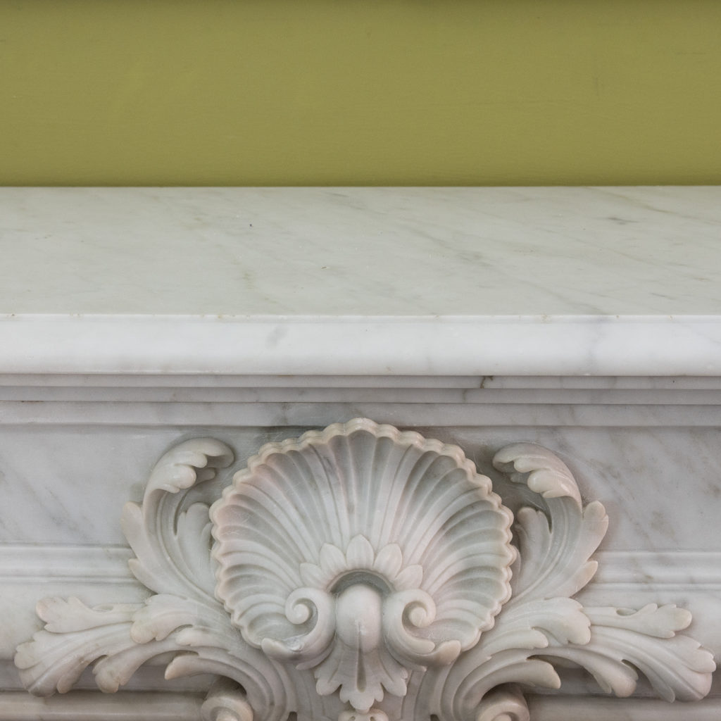Louis XIV style Carrara marble chimneypiece,-118933