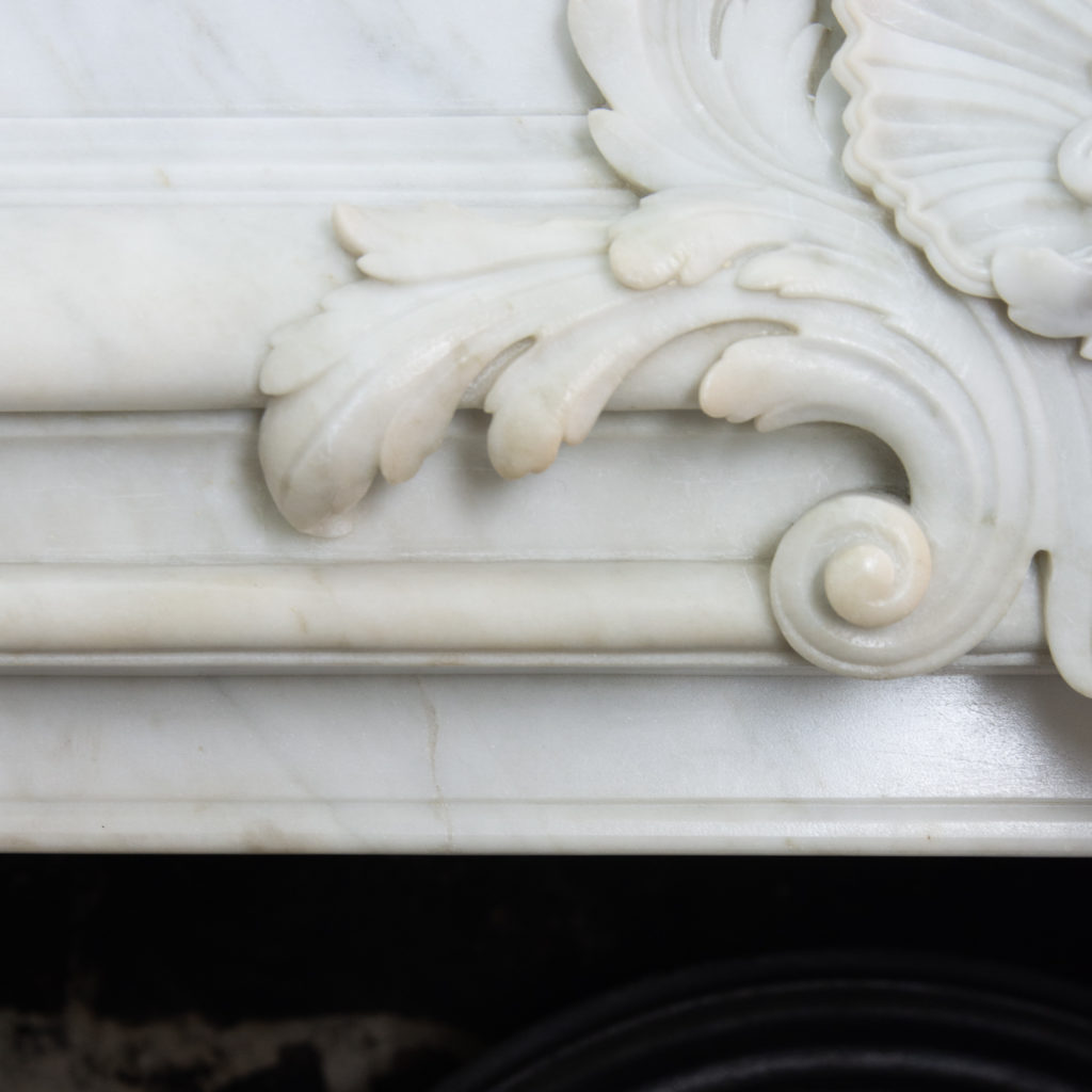 Louis XIV style Carrara marble chimneypiece,-118931