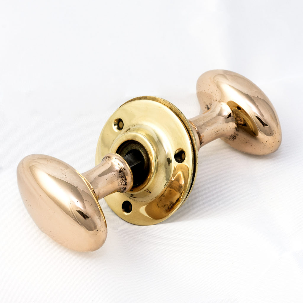 Rose brass oval door knobs,-119918