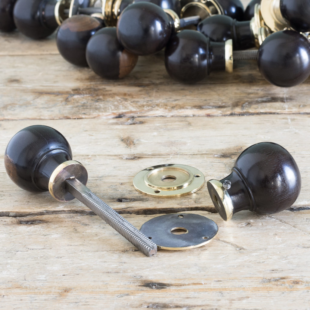 Turned ebony door handles,-119924