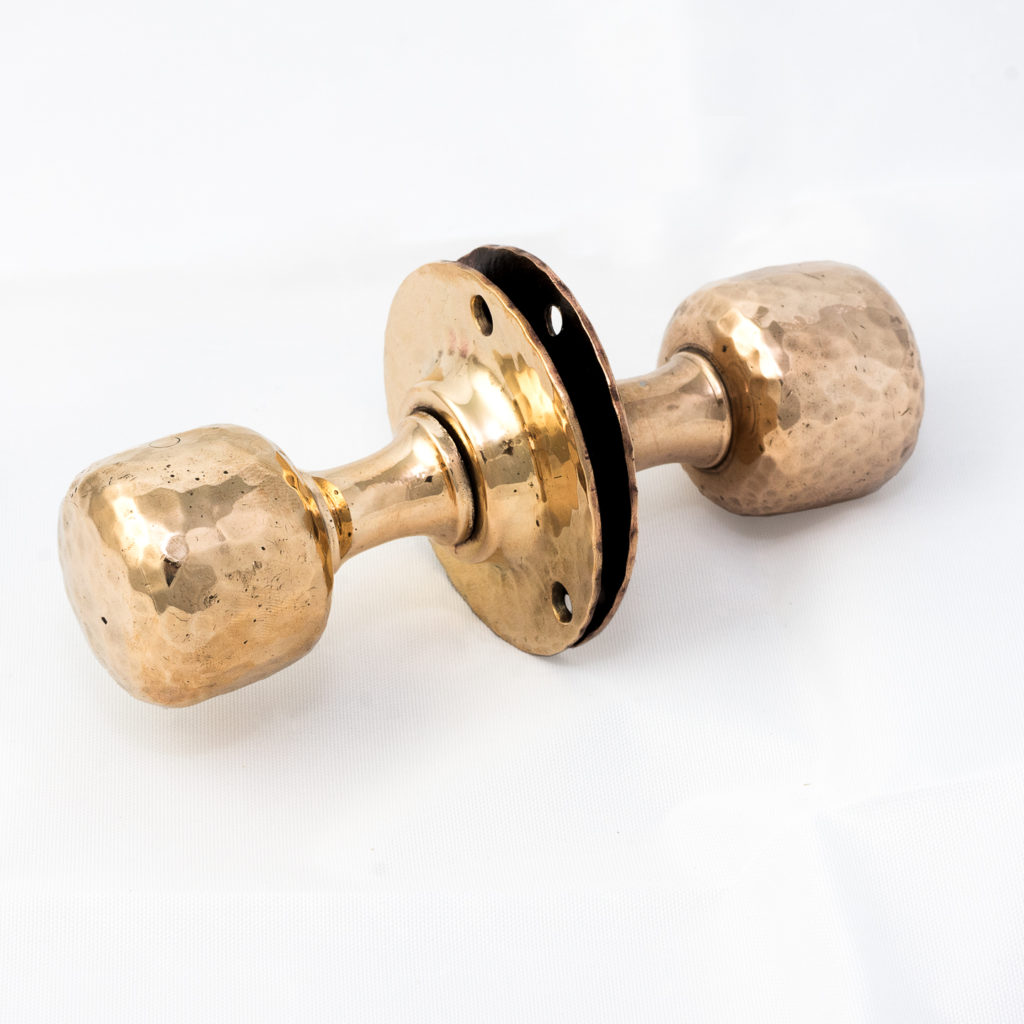 Hammered rose brass door knobs,-119950