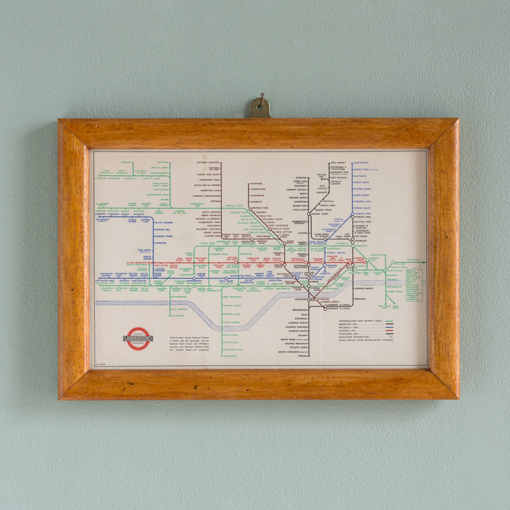 1945 London Underground Transport map,-0