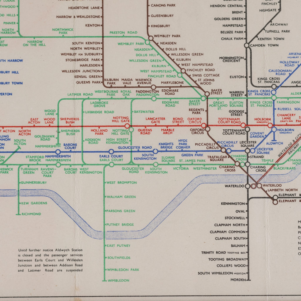 1945 London Underground Transport map,-118761