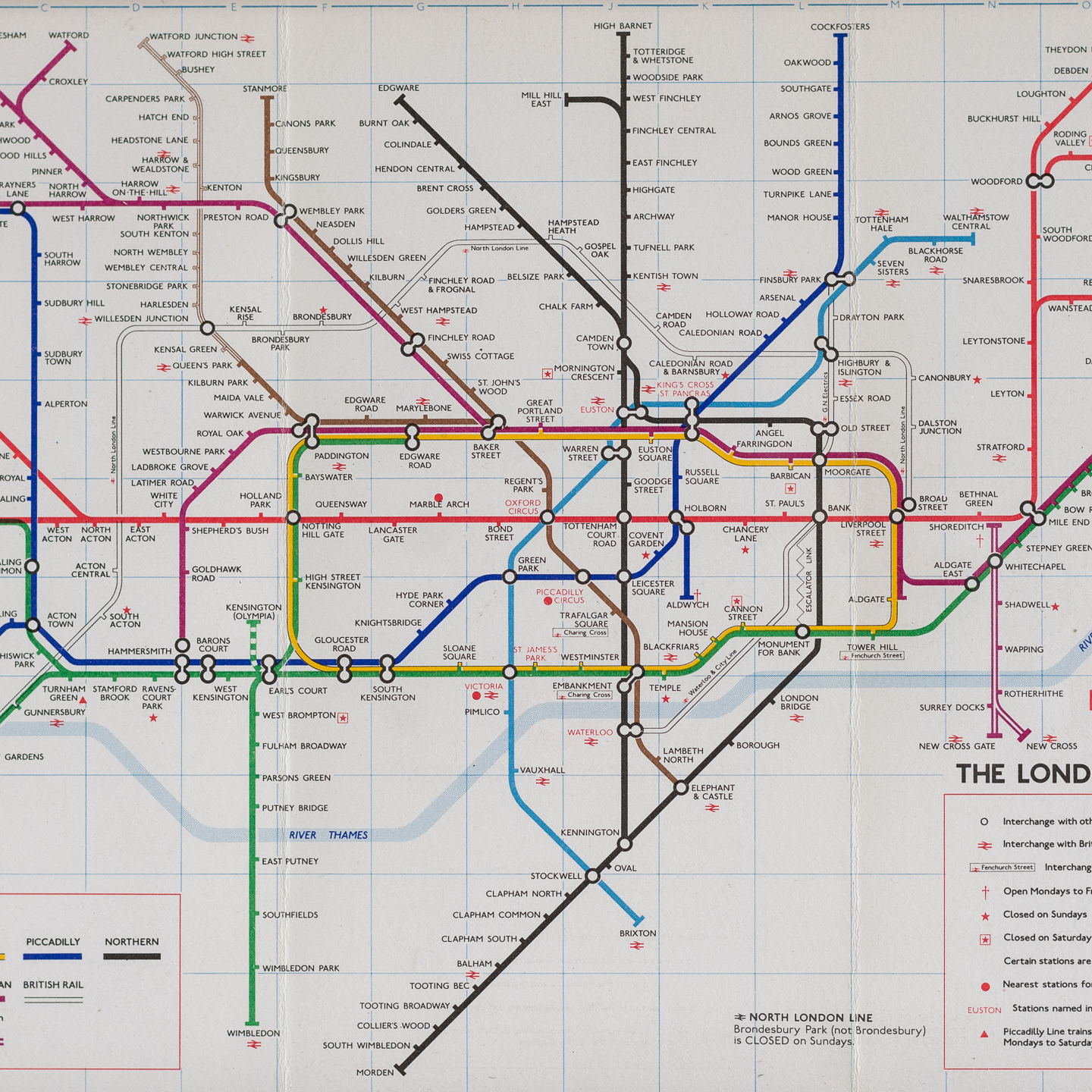 1977 London Underground Transport map, - LASSCO - England's prime ...