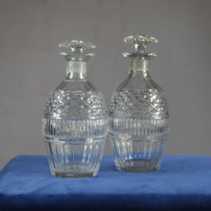 A pair of cut glass spirit decanters-0