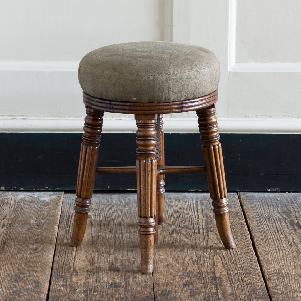 Early nineteenth century mahogany piano stool,-0