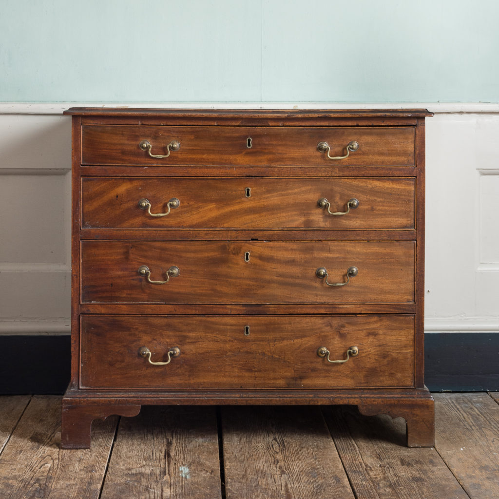 George III diminutive mahogany chest of drawers,-0