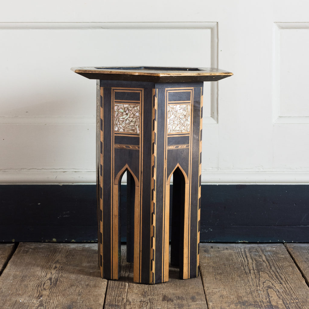 Mother of pearl and hardwood side table,-120144