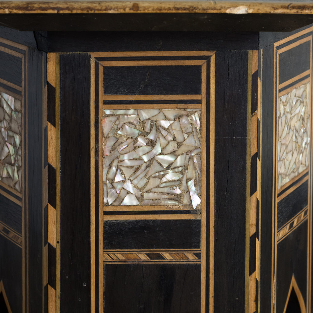 Mother of pearl and hardwood side table,-120141