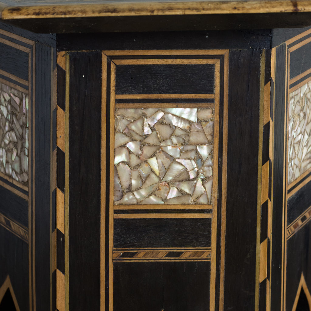 Mother of pearl and hardwood side table,-120147