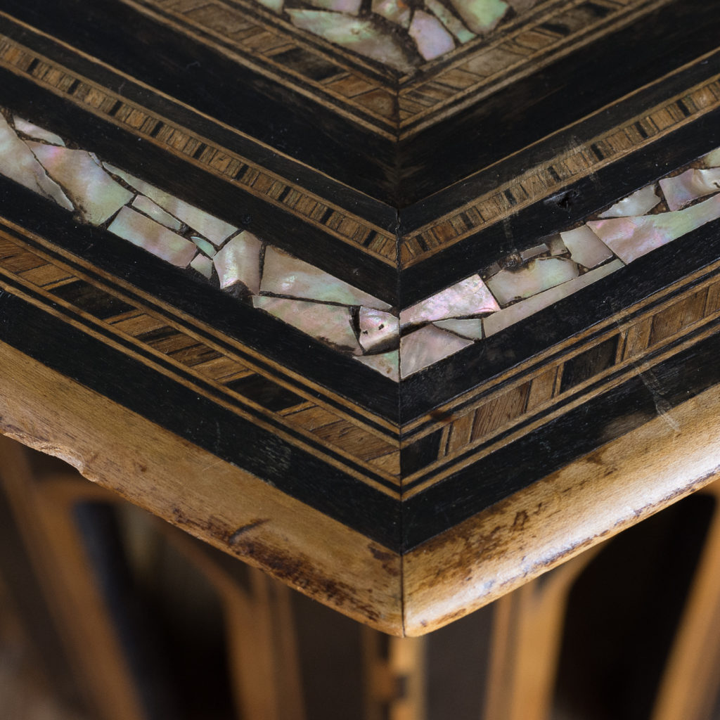 Mother of pearl and hardwood side table,-120154