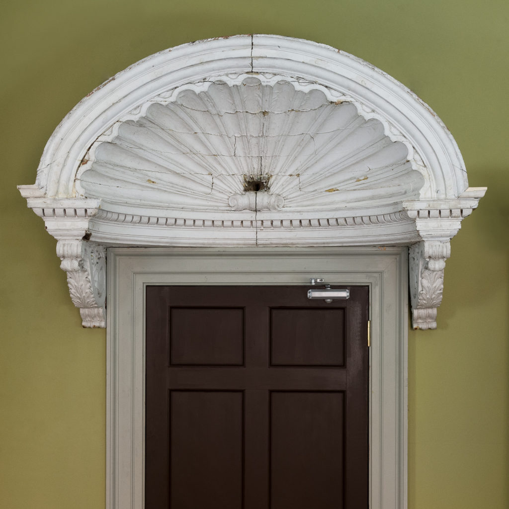 Queen Anne style shell door hood,-120924